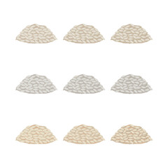 A vector drawn rice illustration with various colors and amount of details