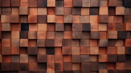 Abstract block stack wooden 3d cubes, rustic wood texture for backdrop