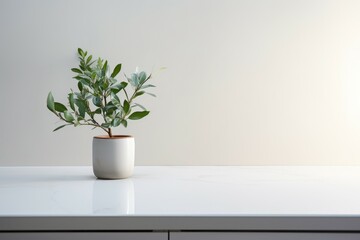 Minimalistic kitchen plant pot. Generate Ai