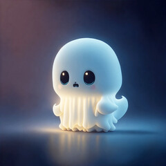cute tiny anime ghost . 
3d cute ghost .