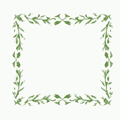 green leaves frame vector