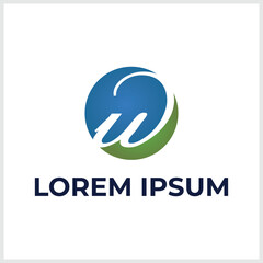 letter W script logo template.