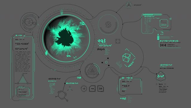 Planetary threats in an animated alien interface.