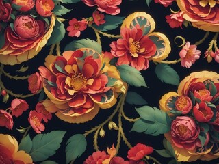 seamless pattern of real flowers. abstract colorful flowers background.