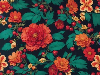 seamless pattern of real flowers. abstract colorful flowers background.