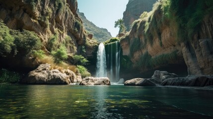 Fototapeta na wymiar Amazing beautifull waterfall. Generative AI