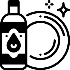 Washing dish solid line icon