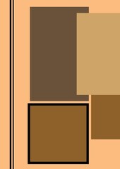 Geometric illustration with brown background , Wall Art and Minimal.