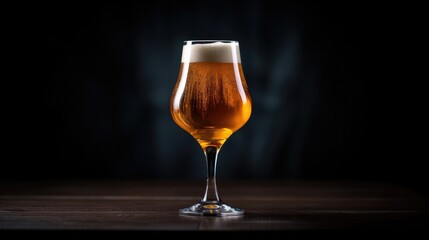 Gass of beer on dark background