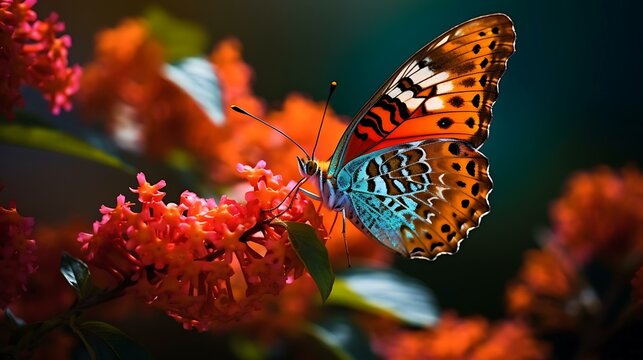 Fototapeta a butterfly on a flower