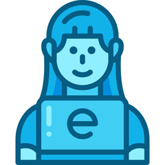 female student two tone icon