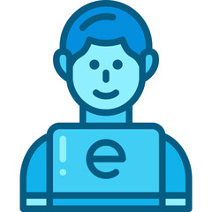 male student two tone icon