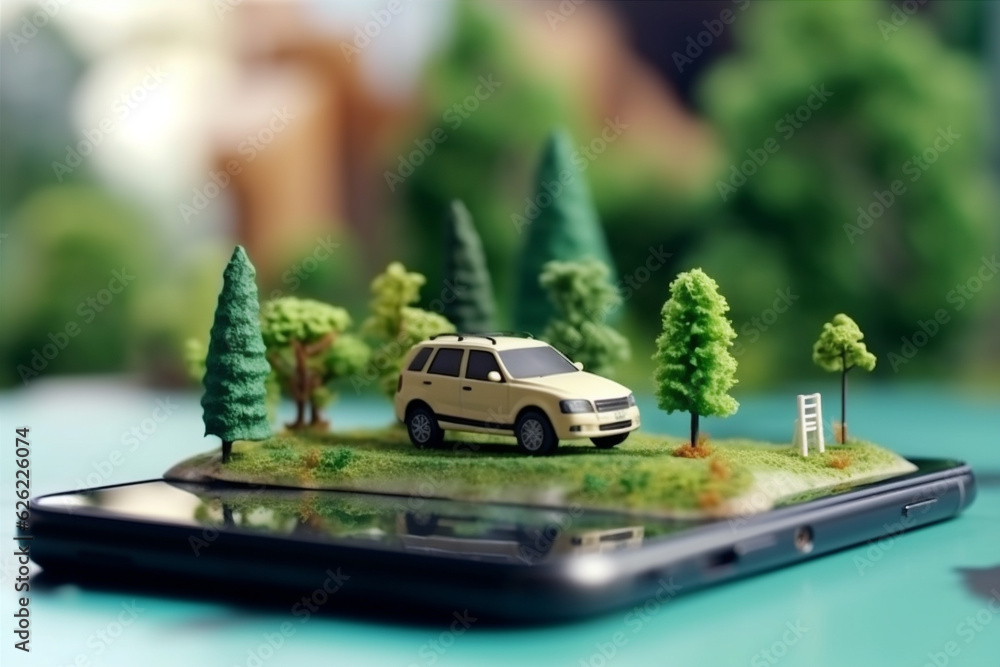 Poster travel position mobile point location map navigation direction gps phone. generative ai.