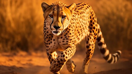 a cheetah walking in the wild - Powered by Adobe