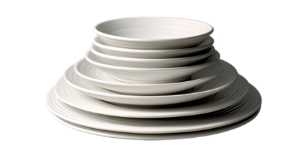 white plates stacked in layer