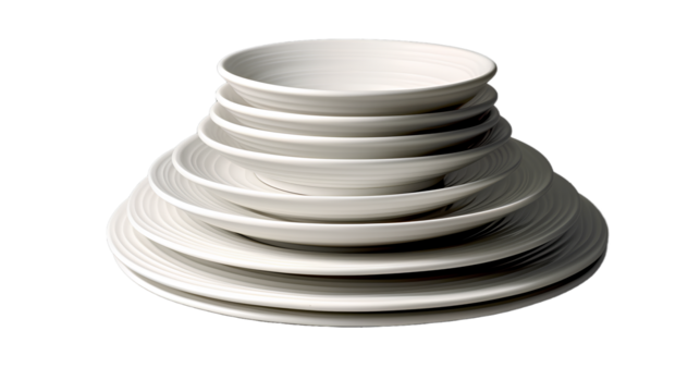 white plates stacked in layer