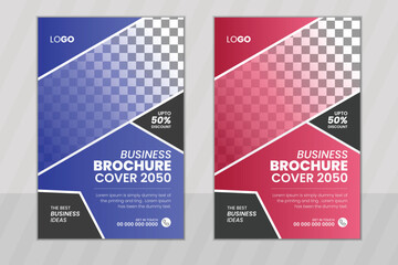 Fototapeta premium Modern Corporate promotional business brochure cover design template or annual report template