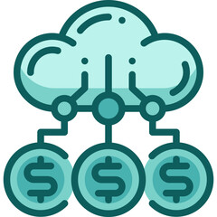 cloud banking two tone icon