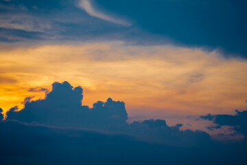 Sunset is orange sky. Beautiful background image