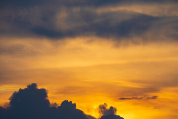 Sunset is orange sky. Beautiful background image