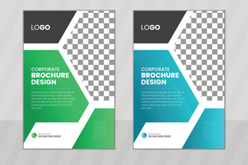Modern Corporate promotional business brochure cover design template or annual report template