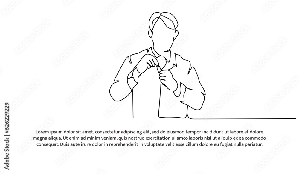 Poster continuous line design of the man doing lab testing. decorative elements are drawn on a white backgr