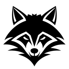Raccoon fox dog logo tattoo primitive art
