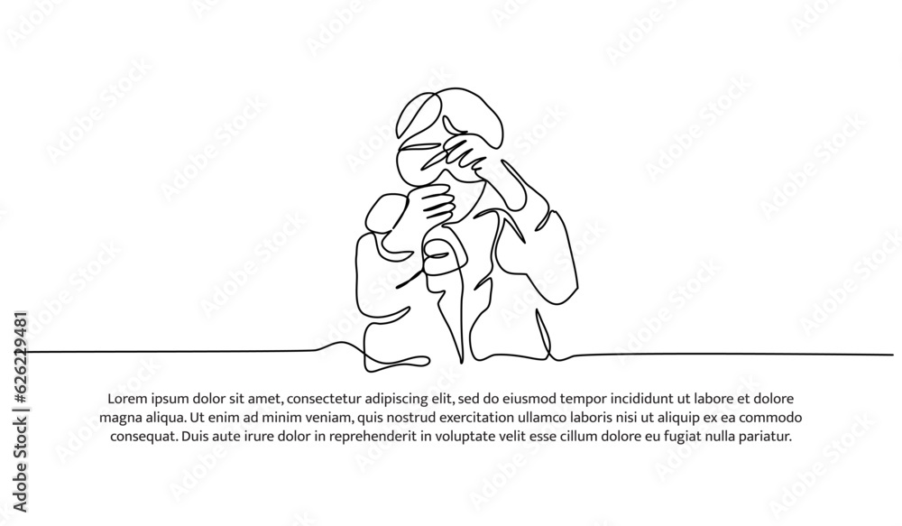 Aufkleber continuous line design of the man doing lab testing. decorative elements are drawn on a white backgr