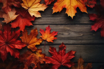 Naklejka na ściany i meble beautiful beautiful autumn leaves on the theme of halloween,