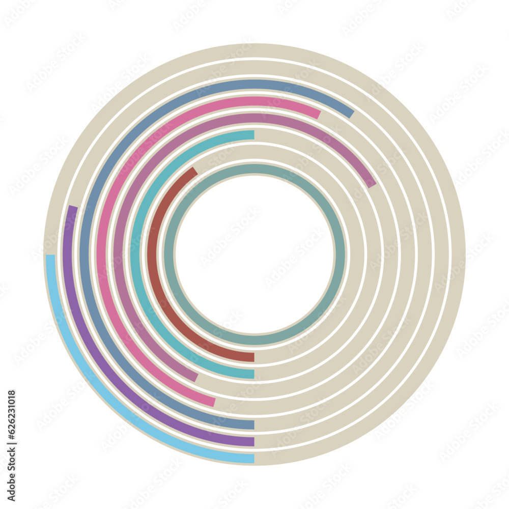 Wall mural radial bar infographic chart design. visual data presentation. color flat chart diagram vector icon 
