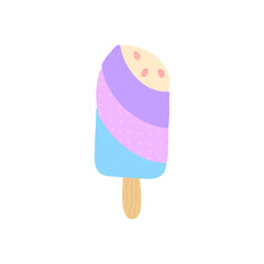 Ice cream flat element isolated on white. Vector illustration for design.