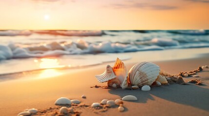 Fototapeta na wymiar a pile of shells on a beach
