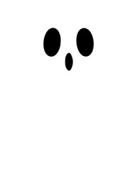 Adorable Halloween Ghost Cute Spooky Cartoon Character in Line Art PNG, Perfect for October