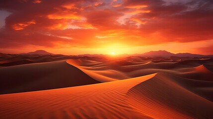 Fototapeta na wymiar a desert landscape with a sunset