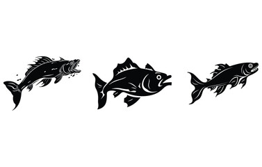 Catfish vector illustration, silhouette of fish catfish,
