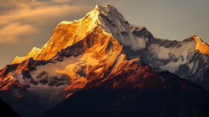 a mountain with snow