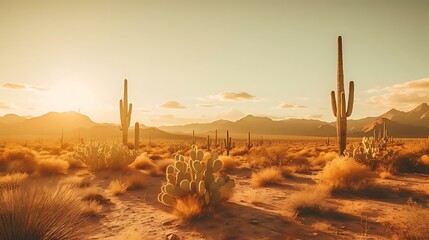 a desert with cactus