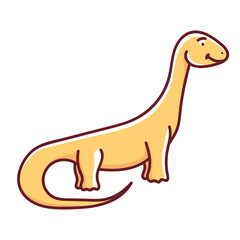 Cute cartoon dinosaur. Illustration on transparent background