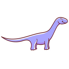 Cute cartoon dinosaur. Illustration on transparent background