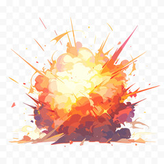 Cartoon bomb explosion. Explosion cloud vector illustration
