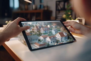 Real Estate Agent Showcasing Property Using Tablet in Sale Presentation AI generated