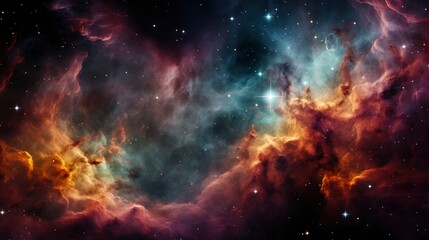 Fototapeta na wymiar Colorful Space Galaxy cloud nebula background, Generative AI