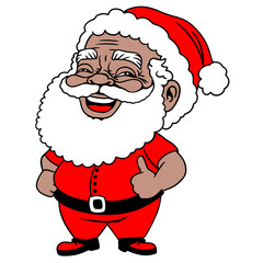 vector illustration of cute Santa mascot or character.Merry Christmas and happy new year with cute Santa Claus like. Holidays cartoon character vector