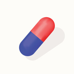 Capsule medicline icon 3D Vector Illustrator. Healthcare and medical icon