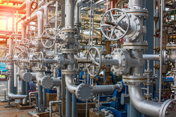 Pipe line oil and gas valves at gas plant pressure safety valve selective