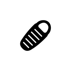 Sleeping bag icon.Flat silhouette version.