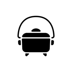 Dutch oven icon.Flat silhouette version.