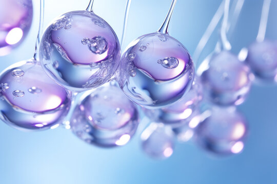 Floating Bubbles: Liquid Purple Metal Dreams, Generative AI