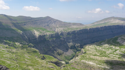 Valle de Ordesa seen from above on a sunny day