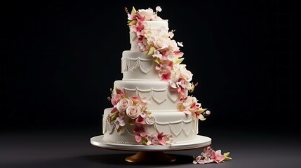 a cake with flowers on top